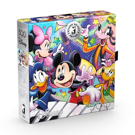 Ceaco Silver Select Disney Mickey s Music 500-Piece Interlocking Jigsaw Puzzle for Adults Ages 14+