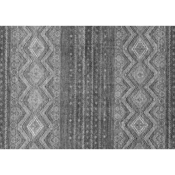 Ahgly Company Indoor Rectangle Abstract Gray Modern Area Rugs, 2' x 3'