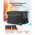 thumbnail image 2 of VEVOR Fireproof Document Box, 1832 ℉ Heat Insulated Fireproof & Waterproof Box, Space-Saving and Foldable Design, Portable Home Office Travel File Organizer, for Passports, Important Documents, Files, 2 of 9
