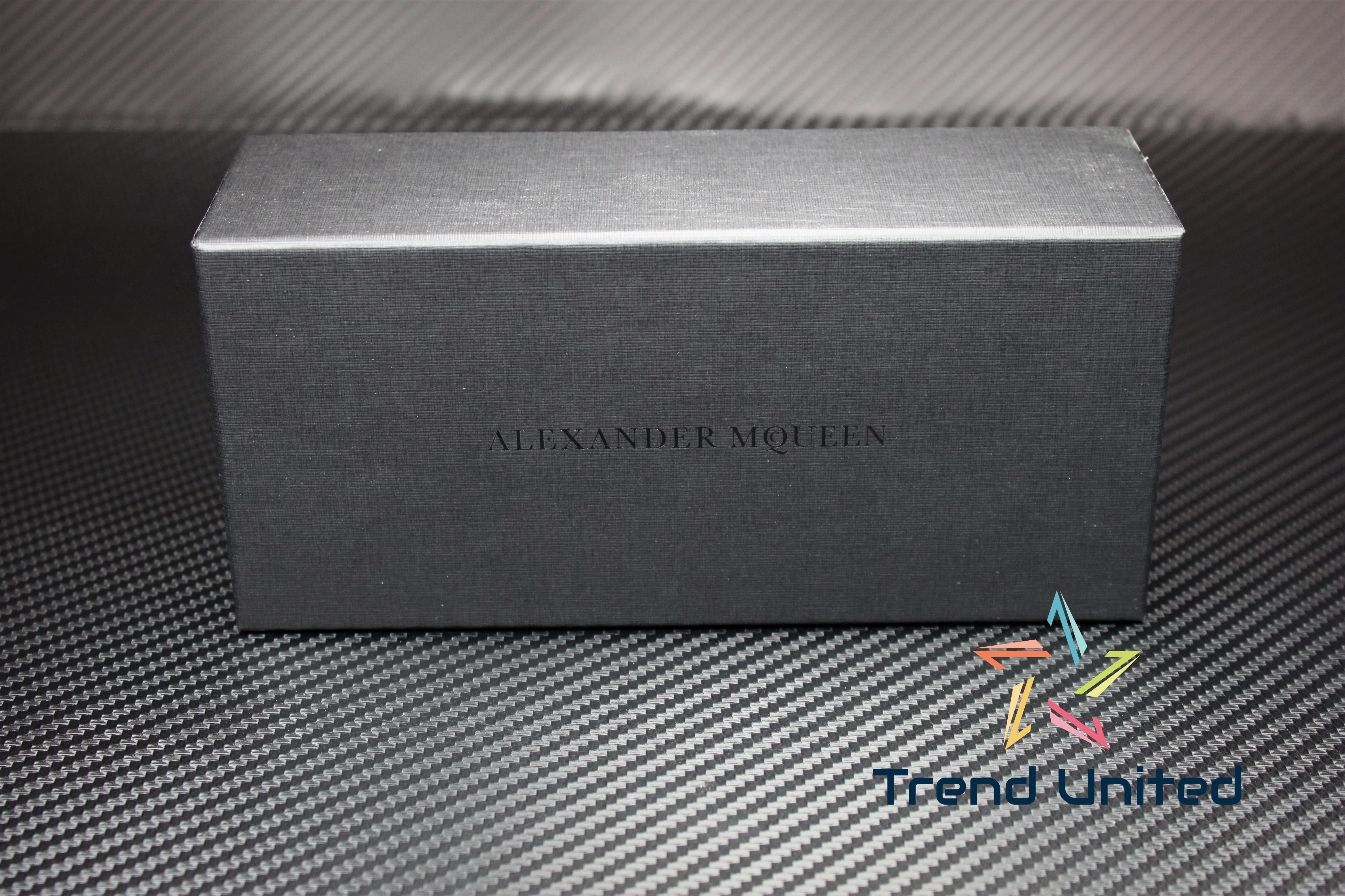 ALEXANDER MCQUEEN AM0297S 002 Square Gold Shiny Grey 54 mm Men's Sunglasses