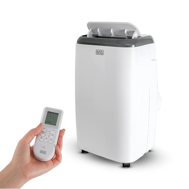 BLACK+DECKER Aire acondicionado portátil de 14.000 BTU con mando a distancia, color blanco