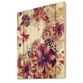 thumbnail image 2 of Designart 'Yellow and Pink Flowers Retro' Traditional Print on Natural Pine Wood, 2 of 5