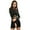 Black, variant on Allegra K Women's Glitter Top Twist Fitted Long Sleeve Cutout Party Cropped Sparkly Tops XS Black