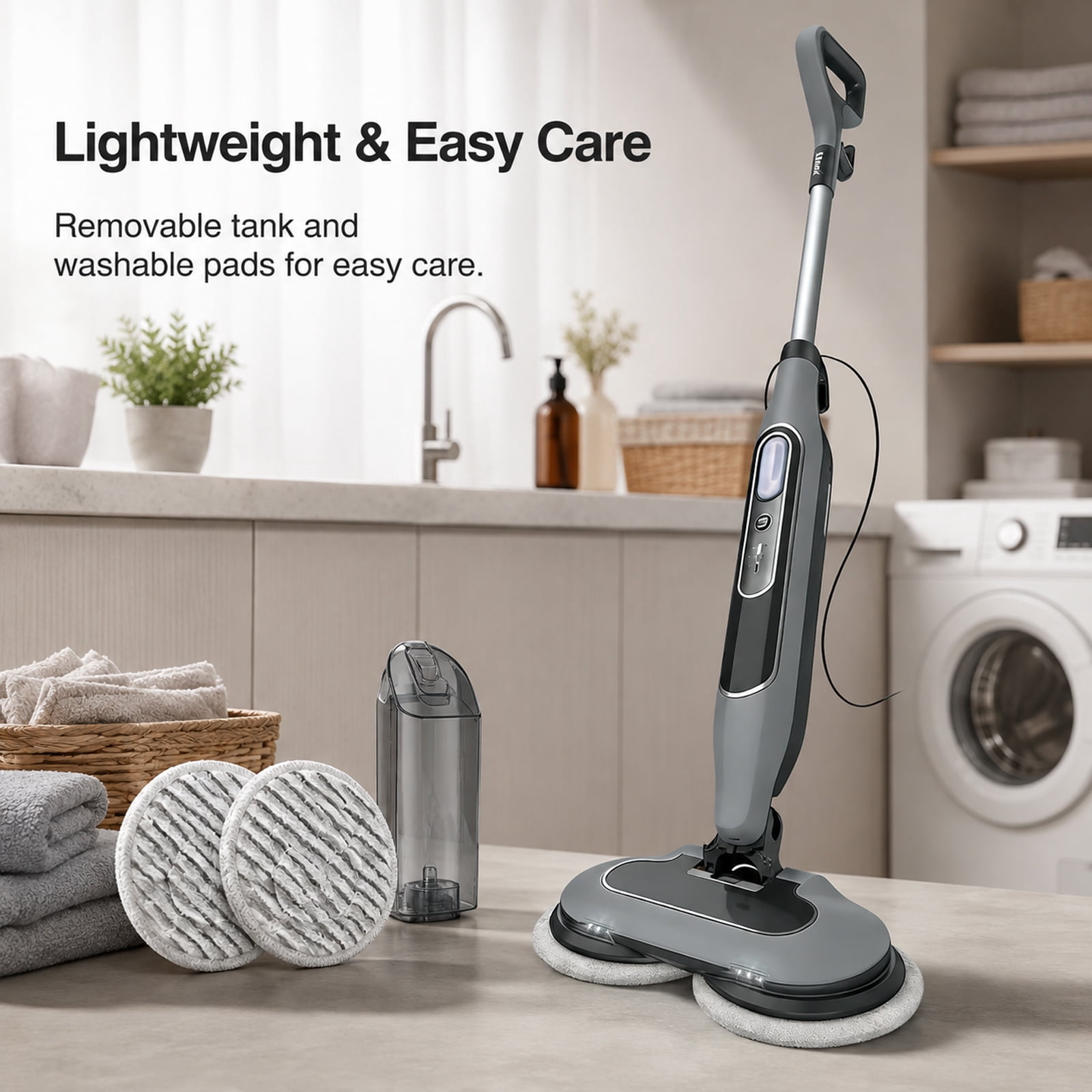 Alvantor Dual Steam Mop, All-in-One Hard Floor Steam Mop with 3 Steam Modes & LED Headlights, Lightweight for Home Tile Cleaning