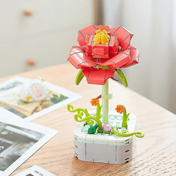 Icons Flower Bouquet 10280 Building Decoration Set - Artificial Flowers With Roses, Decorative Home Accessories, Gift For Him