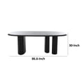 thumbnail image 5 of Benjara Cid Sami 87 Inch Dining Table, Triple Pedestal Legs, Black Solid Wood Frame, 5 of 6