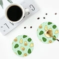 thumbnail image 4 of Fuzoiu Avocado Print Leather Coasters Set,Drink Coasters Set of 4,for Tabletop Protection, Durable PVC Coasters,Home Décor and Housewarming Gift-Round Shape, 4 of 6