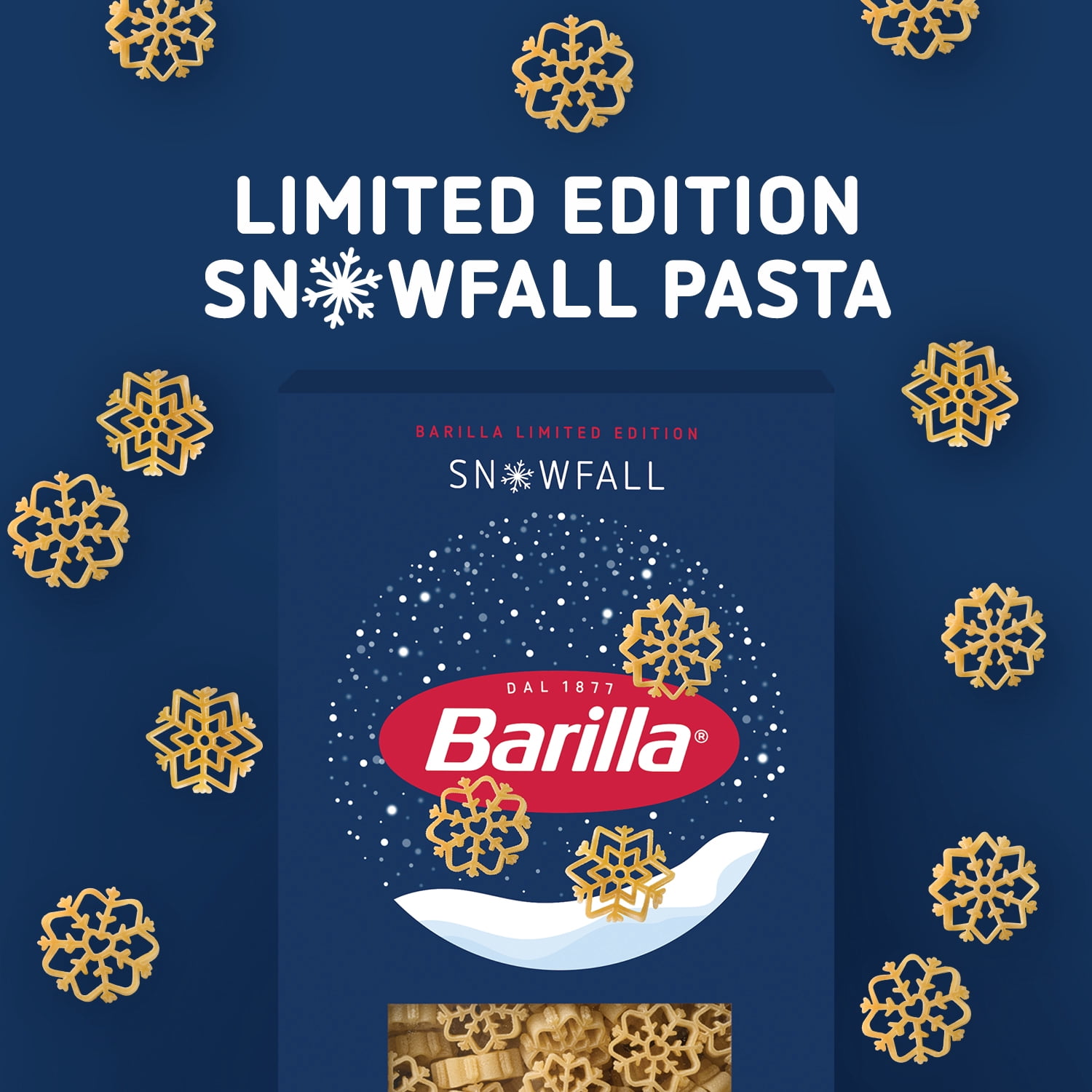 (4 pack) Barilla Classic Non-GMO, Kosher Certified Snowfall Pasta, 12 oz.
