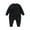 Black, variant on Ruyang Baby Girls Boys Cotton Bodysuit Fall Winter Plain Long Sleeve Jumpsuit Button Down Warm Thermal Footless Bodysuit