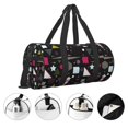 thumbnail image 5 of Xecao Colorful Geometry print Round Travel Duffel Bag is a foldable gym bag with an inner pocket, perfect for travel sports, 5 of 8