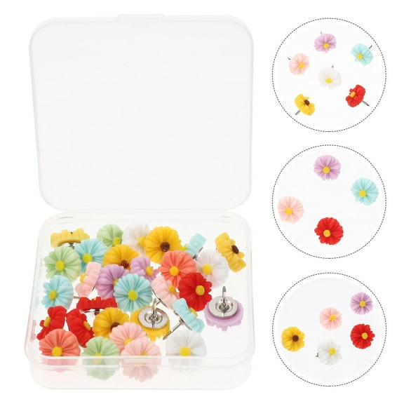 WHAMVOX 30 Pcs Replaceable Thumb Tacks Thumbtack Photo Wall Decoration .5X1.5cm