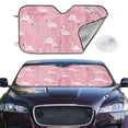 thumbnail image 2 of Daiia Pink Flamingos and Flowers Windshield Sun Shade for Car SUV Truck (Medium ), Car Sun Shade Windshield, Car Shades for Front Windows, Sunshade for Car Windshield, 2 of 7