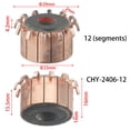 thumbnail image 3 of 1Pcs 23 x 8 x 15.5(16) mm 12P Teeth Copper Hook Type Electrical Motor Commutator, 3 of 11