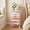 White & Pink, variant on Fnova 5 Drawer Rolling Storage Cart, 5-Tier Organizer with Mesh Top, Mobile Utility Cart with Lockable Wheels for Home, Office, Bedroom, and Classroom