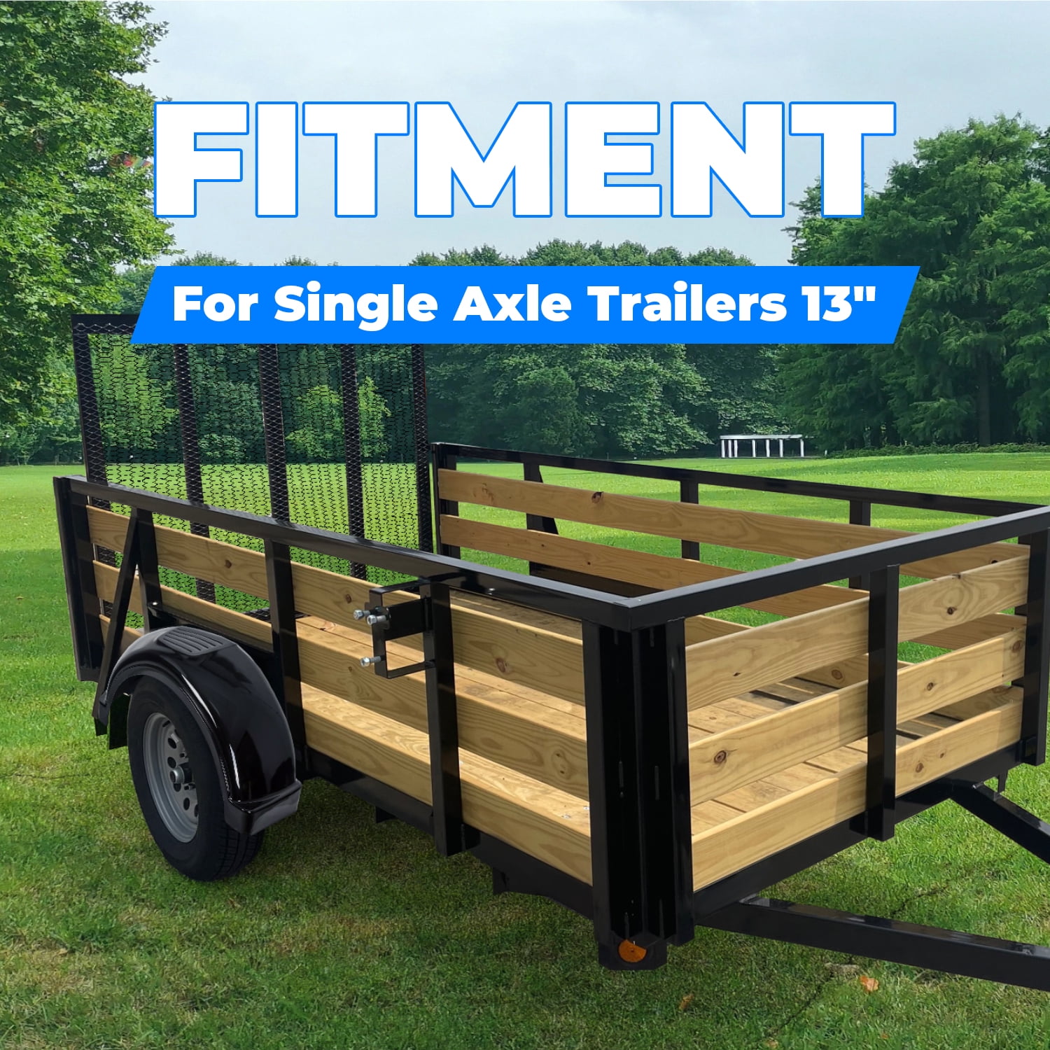 Kojem 2Pcs 13" Single-Axle Trailer Fenders W/Steps Skirt Boat Black