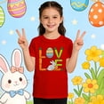 thumbnail image 2 of Easter Shirts for Boys and Girls Tops for Girls 7-8 Short Sleeve Bunny Graphic Tee Casual Kids Tops for Summer(Size 12-13 Years,Red), 2 of 6