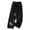 Black, variant on Cotton Linen Pants for Women 2026 Spring Summer Loose Elastic Waist Wide Leg Flower Embroidery Beach Pants with Pockets