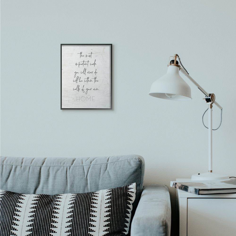 Stupell Industries Walls Of Your Home Family Inspirational Word On Wood Texture Design Framed Giclee Texturized Art by Lettered and Lined