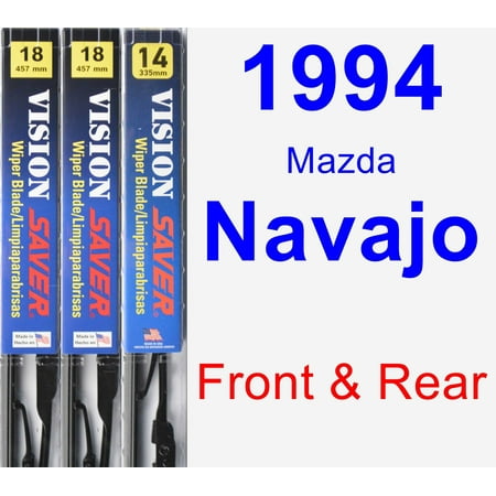 - 1994 Mazda Navajo Wiper Blade Set/Kit (Front & Rear) (3 Blades) - Vision Saver