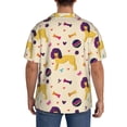 thumbnail image 5 of Xecao offers the Cartoon Poodle Dog for Men's Casual Short-sleeved Shirt, a button-up collared shirt with a pocket, perfect for beach vacations and yacht travel in the Small size., 5 of 7