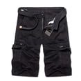 thumbnail image 4 of SDNall Men Casual Solid Fashion Zipper Button Pockets Cropped Cargo Shorts, 4 of 9