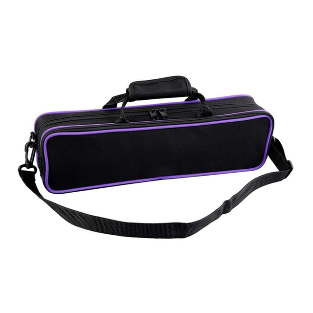 Yinanstore 16 Hole Flute Carrying Bag Flute Case Music Instruments Bag Handheld Protection Canvas Versatile Portable with Shoulder Strap Violet