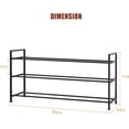 thumbnail image 3 of 3-Tier Shoe Rack Storage Organizer for Closet, Small Space, Front Door, Sturdy Metal, Black, 3 of 4