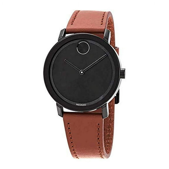 Movado Men’s BOLD Leather Watch, Cognac, 3600537