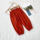 thumbnail image 2 of Odeerbi 2-13 Años Niñas Ice Silk Bloomers Pantalones Jogger Verano Sólido Casual Deportes Linterna Pantalones Pantalones Haren, 2 of 5