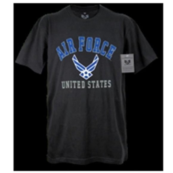 Rapid Dominance S27-AF1-BLK-03 30 Single Tee Us Air Force Classic- Black- Large