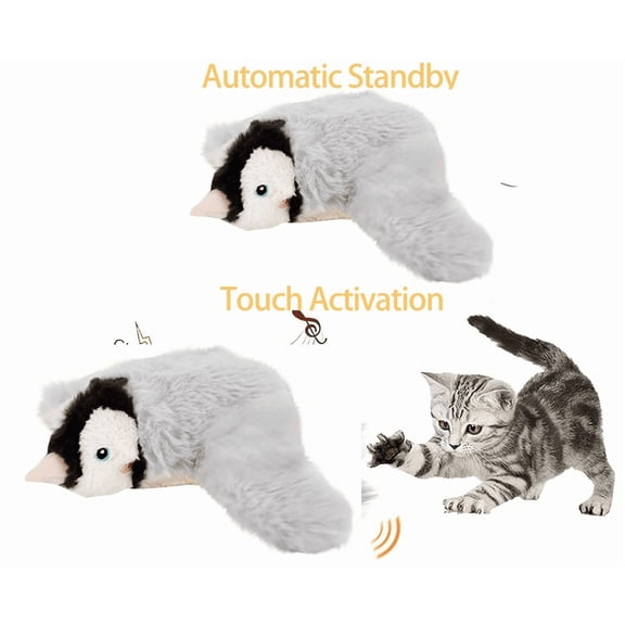 Interactive Chirping Penguin Cat Toys with Flapping Wings, 2025 New Flying Birds Cats Toy, Flying Simulation Electric Sparrow Shaking Hunting Pet Toy for Indoor (Penguin)