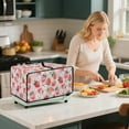 thumbnail image 4 of Renewold Toaster Oven Dust Cover Linen-Look Polyester Washable Convection Oven Air Fryer Small Appliance Protection Case Kitchen Accessories, 22.5 x 18.5 x 13 Inches, Strawberry Flower Pink, 4 of 7