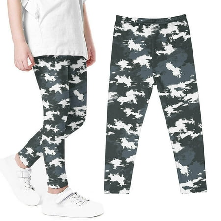 

Miqool Girls Leggings Soft Comfortable Camouflage Printed Full Length Leggings Kids Athletic Workout Active Dance Running Yoga Stretchy Tights Pants for Girls in 3-8 Years