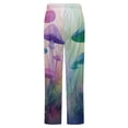 thumbnail image 6 of Colorful Mushroom Forest Winter Female Pants Flannel High Waist Women Pants Lady Warm Straight Leg Plush Trousers, 6 of 7