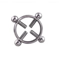 thumbnail image 1 of Bague de Mamelon Ronde en Titane Réglable Factice Sans Perçage, Bouclier, Bijou, 1 of 4