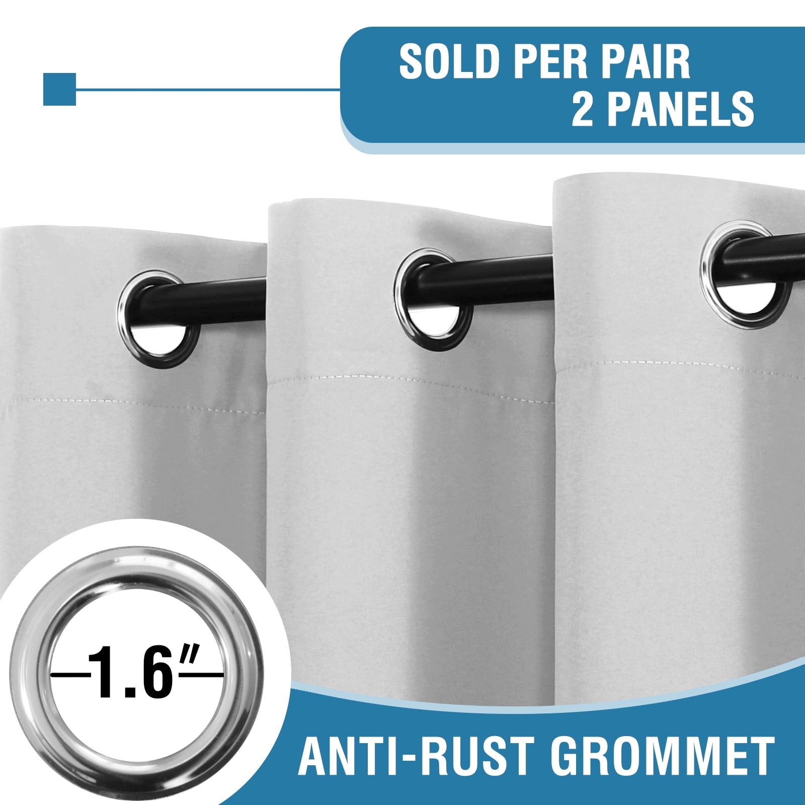 PrimeBeau Extra Wide 100% Blackout Curtain Panel, Single Layer Thermal Insulated (100x96-Inch, Off-White, 1 Panel)
