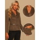 thumbnail image 2 of Chaqueta de Gamuza Sintética para Mujer Chaqueta de Cuero con Cuello de Solapa y 2 Botones marrón S, 2 of 5