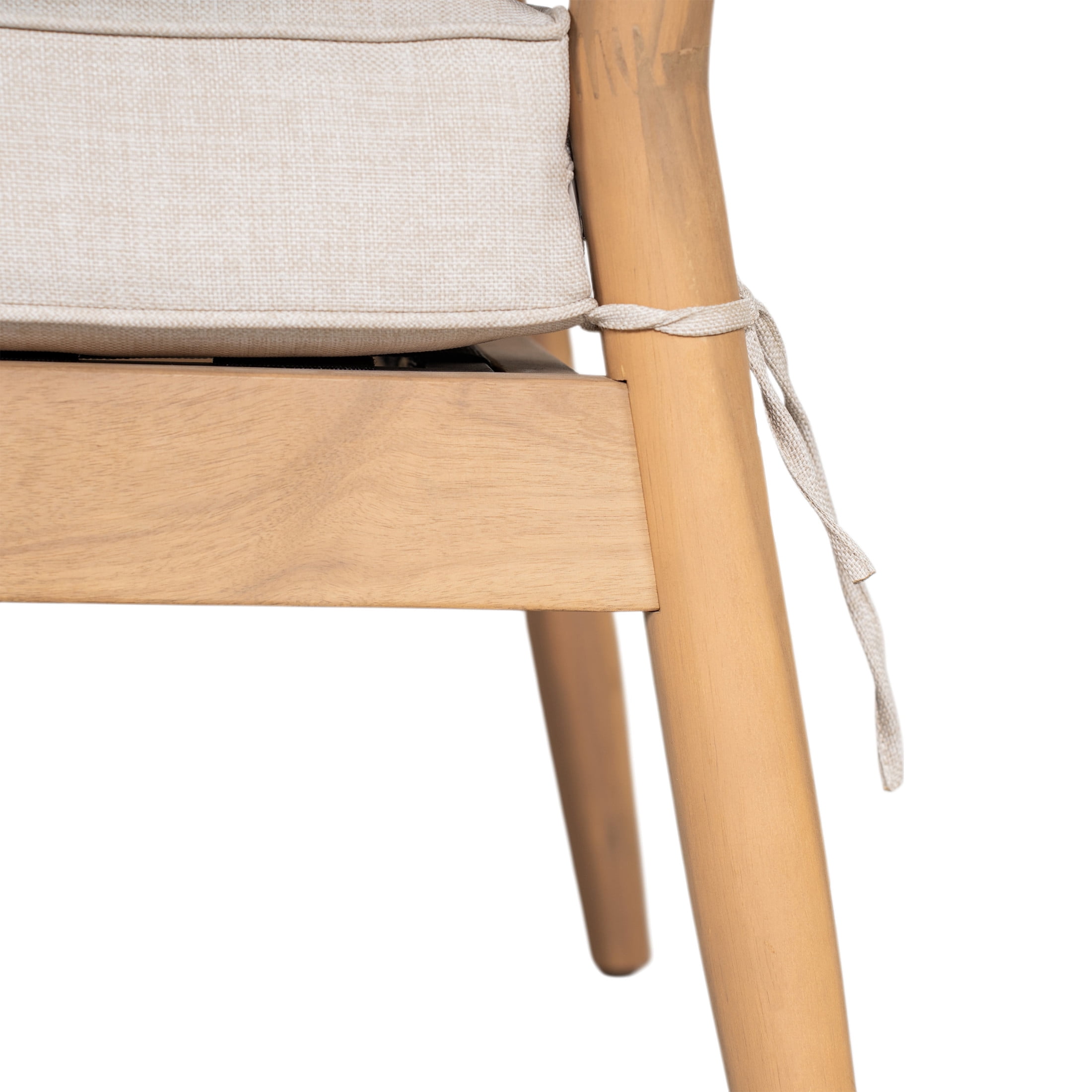 Christopher Knight Home Outdoor Patio Club Chairs, Wood Frame with Cushion and Black Rope, Set of 2