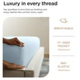 thumbnail image 6 of Threadmill California King Sheets, Certified American Supima Cotton Sheets, 1200 Thread Count Hotel Quality Sheets, 4 Piece Luxury Bed Sheets Set with Elasticized Extra Deep Pocket, Light Blue, 6 of 9
