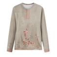 thumbnail image 3 of Kddylitq Womens Business Casual Tops Dark Green Fall Graphic Long Sleeve Oversized Womens Dress Shirts And Blouses Pullover Crew Neck Flowers Shirts Floral Print Comfy Plus Size Printed Tops 3XL, 3 of 3
