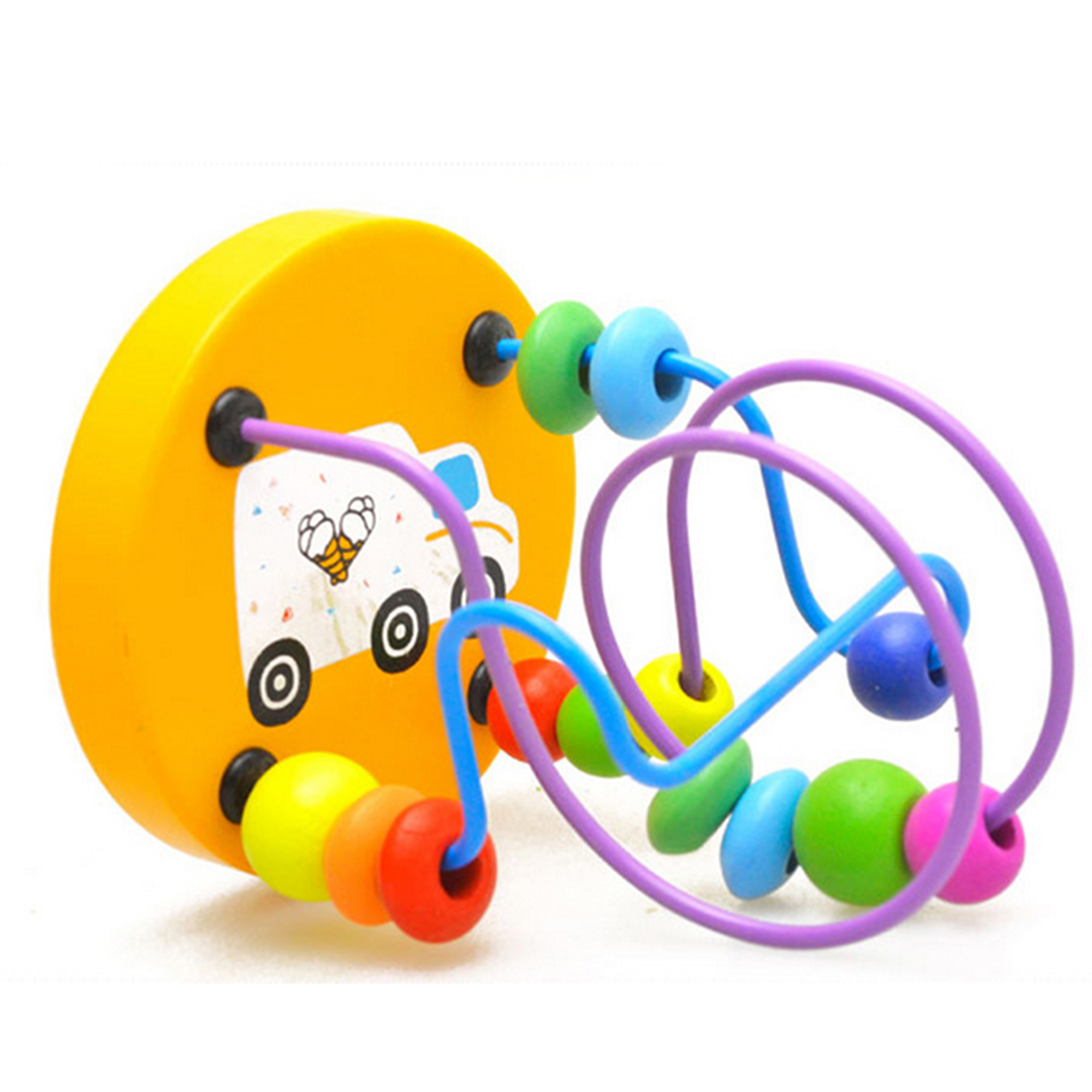 Wire Maze Roller Coaster for Toddlers Toy Gift Child Kids Colorful Wooden Mini Around Bead Educational Game Toy for Kids Sliding Beads On Twists Wire - image 5 of 6
