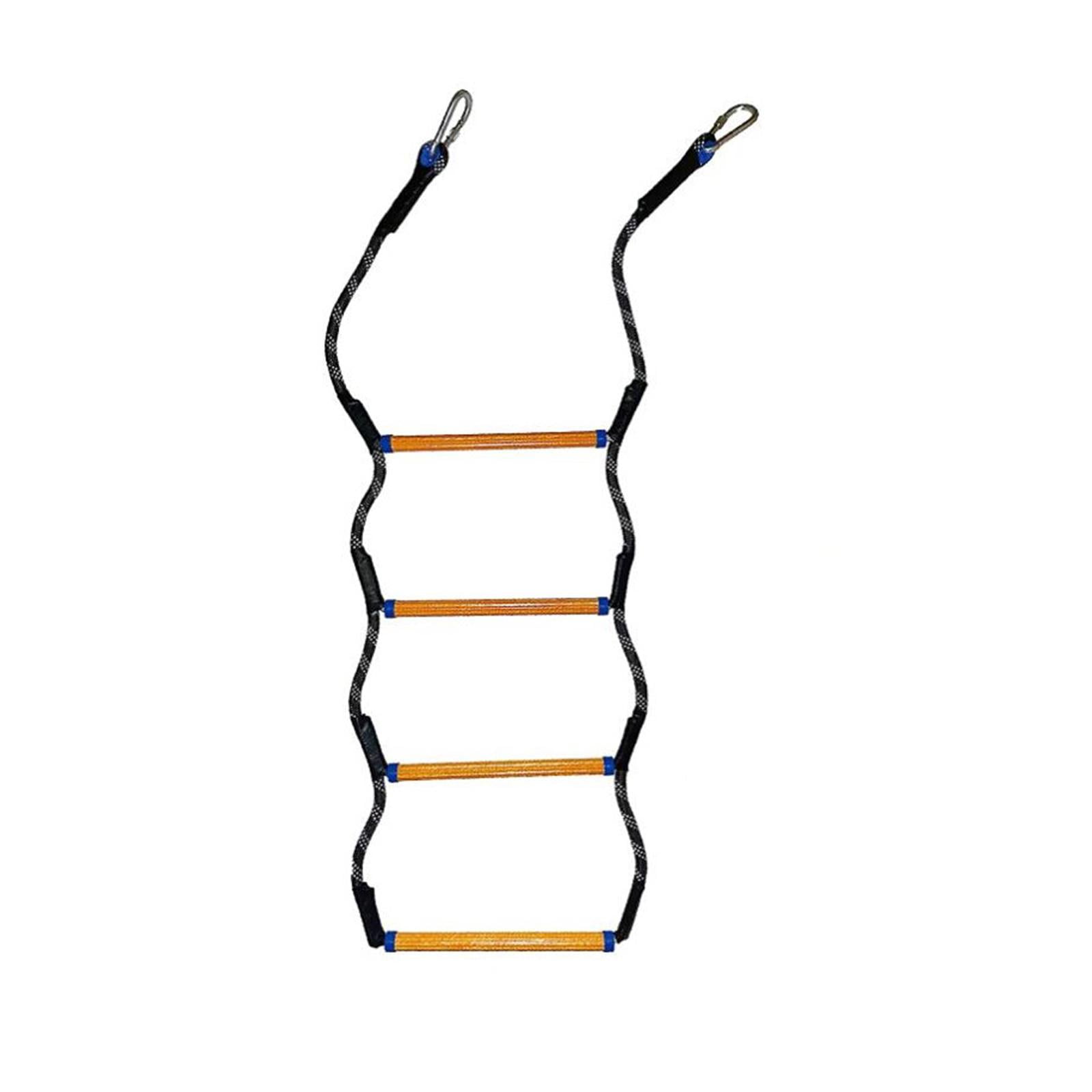 Boat Rope Ladder, Climbing Ladders High Strength Boarding Rope Ladder Marine Rope Ladder Boat Ladder Extension for Motorboat, Kayak, Canoeing 4 Steps