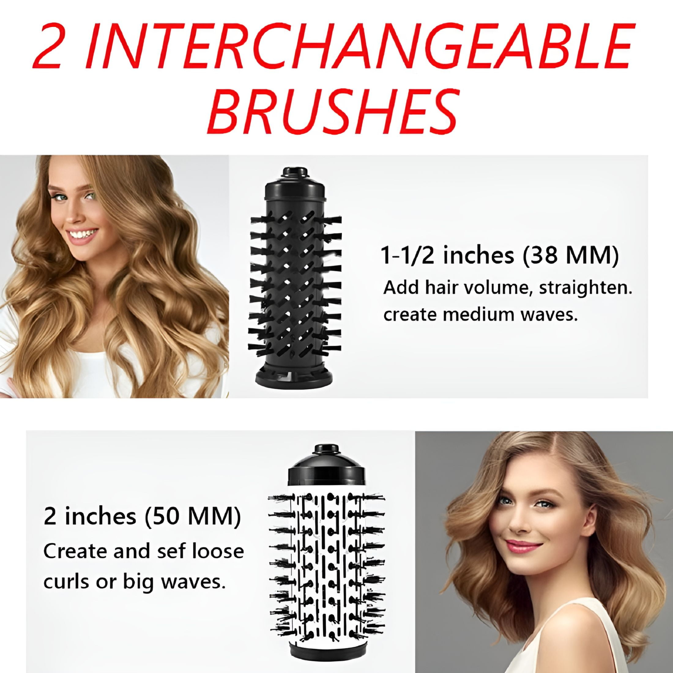 HIBIBUD Hot Air Styler Rotating Hair Dryer 3-in-1 Hot Air Spin Dryer Brush Hair Straightener Rotating Hair Straightener Electric Hair Dryer Comb