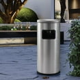 thumbnail image 3 of Outdoor Trash Can with Lid Stainless Steel Commercial Garbage Enclosure Yard Garage Inside Barrel Industrial Garbage Can Heavy Duty Waste Container, 12.4 * 27 in /31.5 * 68.5cm, 3 of 3