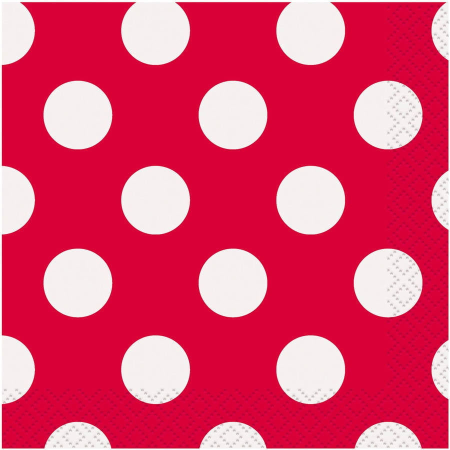 White Polka Dots Spots red Ti-Flair Bolas-Napkins red