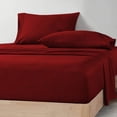 thumbnail image 5 of CCNY 600 TC Egyptian Cotton 1 Fitted Sheet & 2 Pillowcases 15 Inch Deep Pocket (Twin-Burgundy Solid), 5 of 8