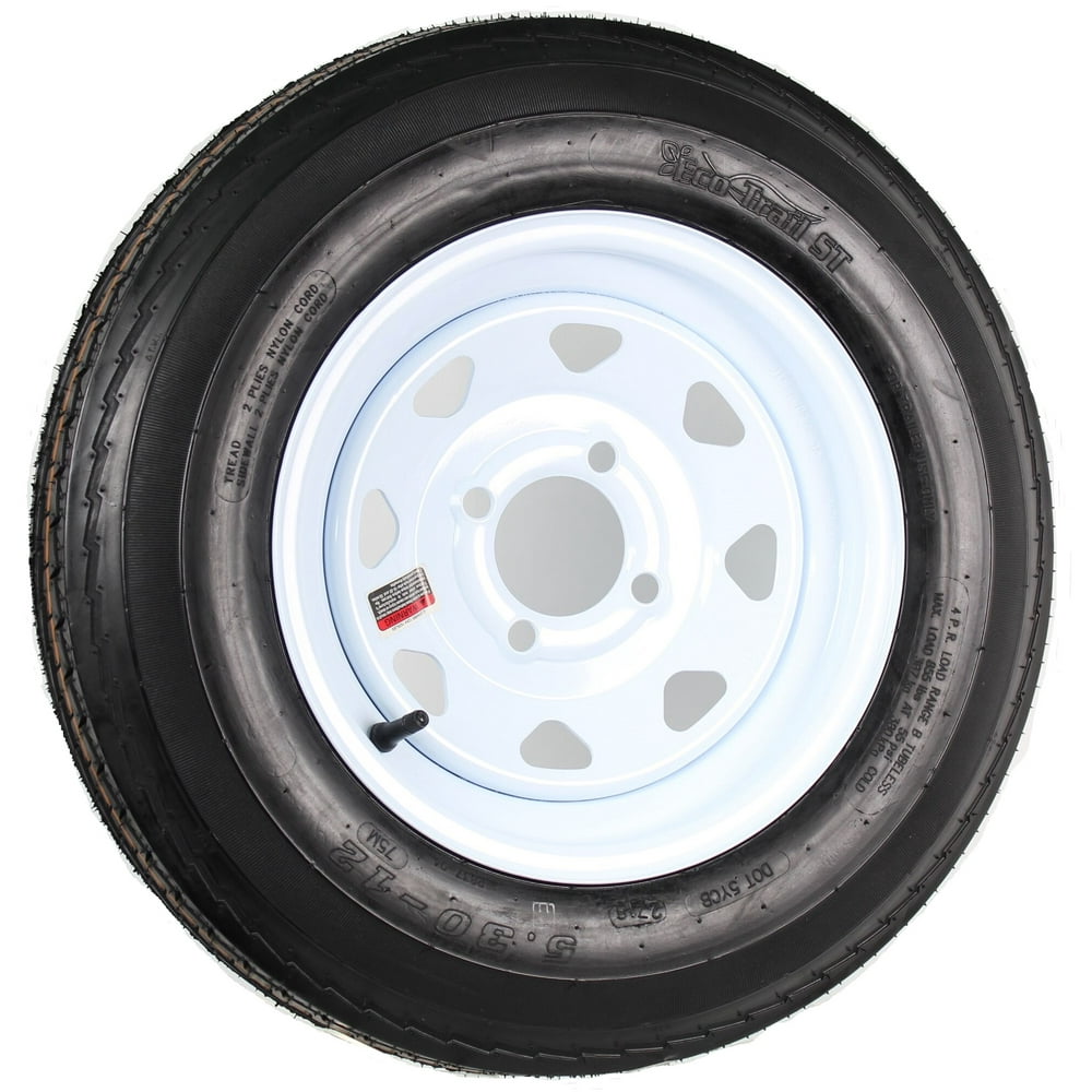 Trailer Tire On White Rim 530-12 5.30-12 5.30 x 12 Load C 4 Lug 12 x 4 Wheel - Walmart.com 4.80 4.00 X 8 Trailer Tire And Wheel