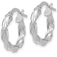 thumbnail image 2 of 14K White Gold Twisted Rope Hoop Earrings - 17.5mm, 2 of 6
