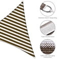 thumbnail image 4 of Yescom 7FT 97% UV Block Triangle Sun Shade Sail Decor Patio Pool Garden Yard Lawn Carport Net Awning Coffee+White, 4 of 11