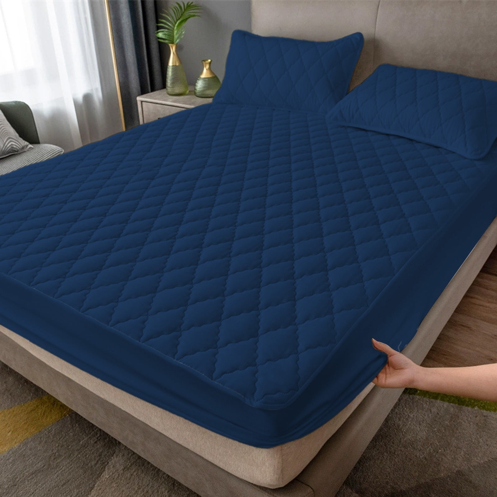 Waterproof Mattress Protector, 15 Inch Deep Pocket Fitted Sheet, Soft Breathable, Machine Washable, Mattress Bed Cover for Queen Size